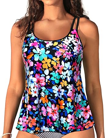Womens Flowy Tankini Tops Only - Modest Bathing Suit Loose Fit Swimsuit Swim Tops No Bottom 2025 Available in Plus