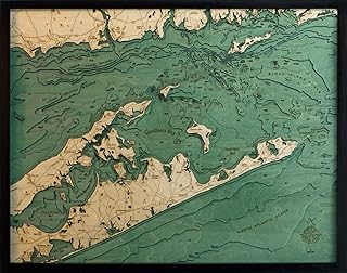 Long Island Sound/The Hamptons 3-D Nautical 24.5" x 31"