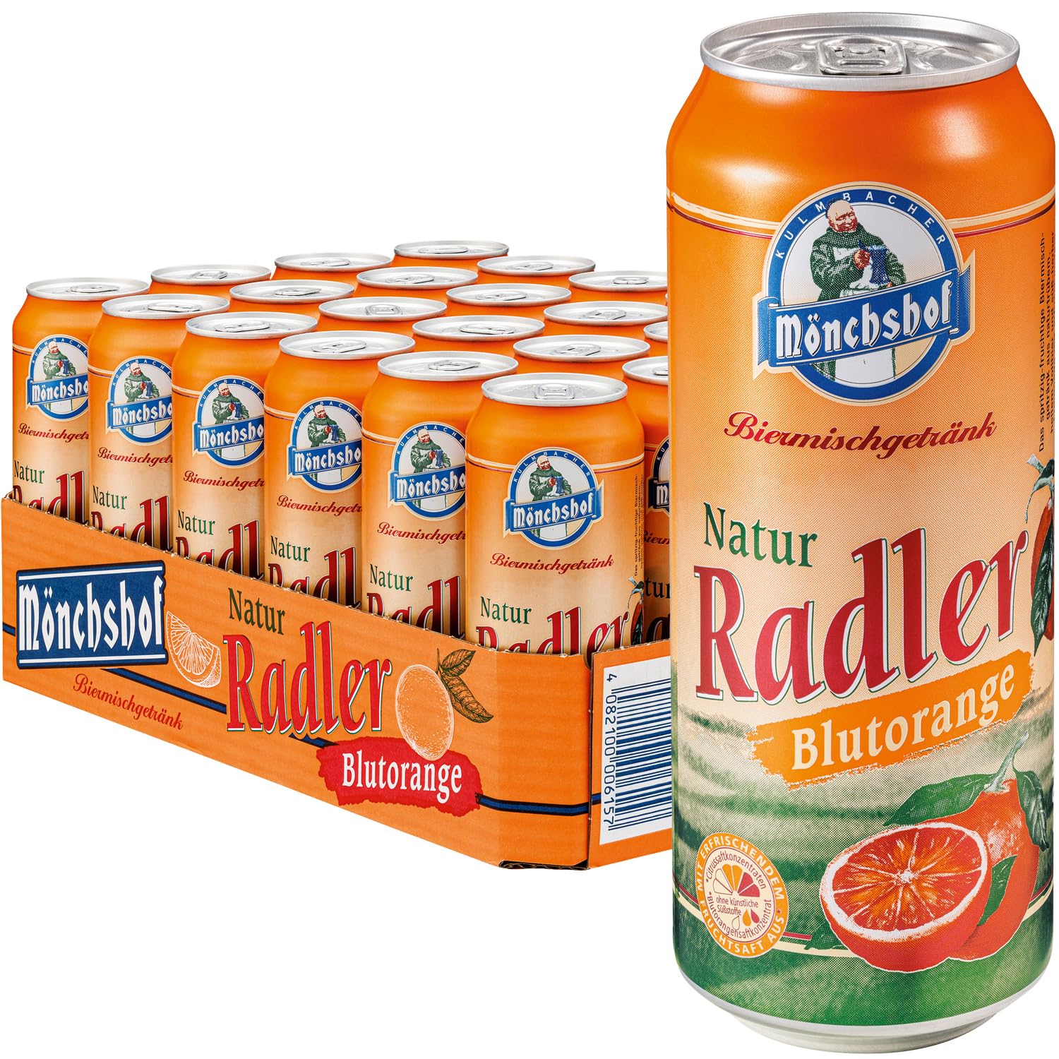 Mönchshof Natur Radler Blutorange - 24 Dosenbiere 0,5 l EINWEG (24 x 0,5 l)