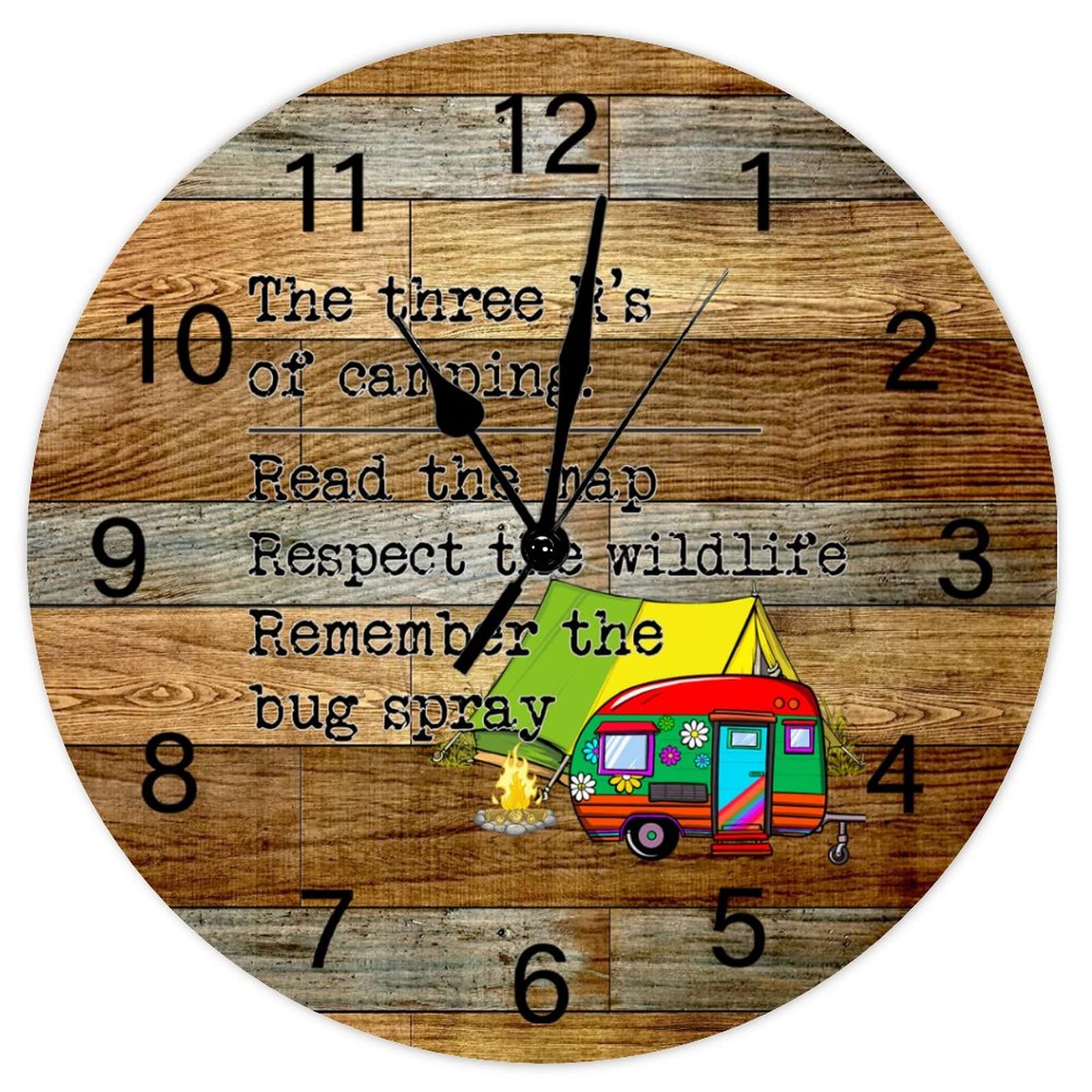 Horloge murale rustique de camping idéale pour décorer votre camping-car