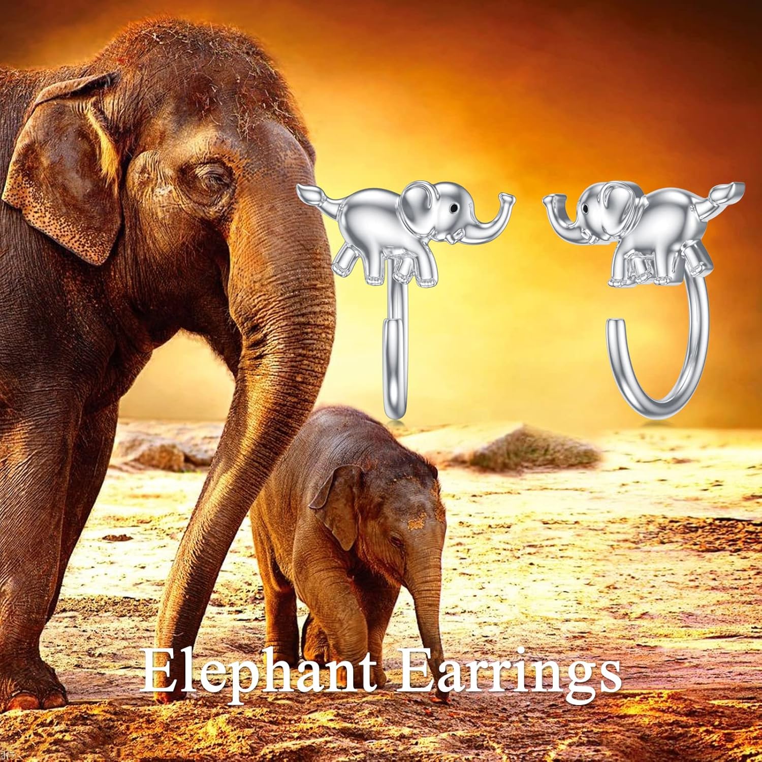 Cute Elephant Earrings 925 Sterling Silver Small Animal Earrings Jewelry Masquerade Decorations for Women Valentine'S Day Christmas Birthday Gift