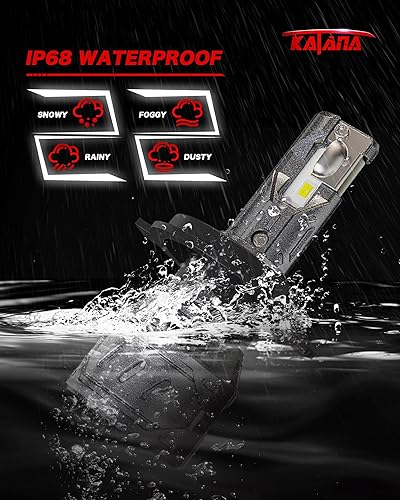 Miniatura 7 de Katana Bombillas H4 9003, 400% de brillo, 6500 K, xenón blanco extremadamente brillante, luz antiniebla de tamaño mini Plug and Play, paquete de 2