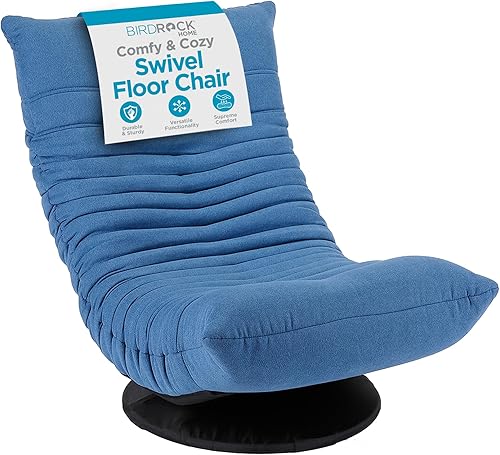 BirdRock Home - Silla giratoria para suelo, asiento de espuma viscoelástica, ajustable, 360 grados, respaldo cómodo, cojín para mecedora y