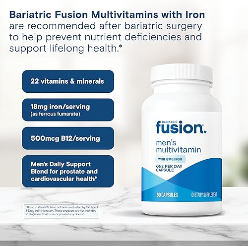 Miniatura 5 de Bariatric Fusion Multivitamínico bariátrico One Per Day con hierro para hombres con vitaminas de apoyo para la próstata y el corazón* Bypass