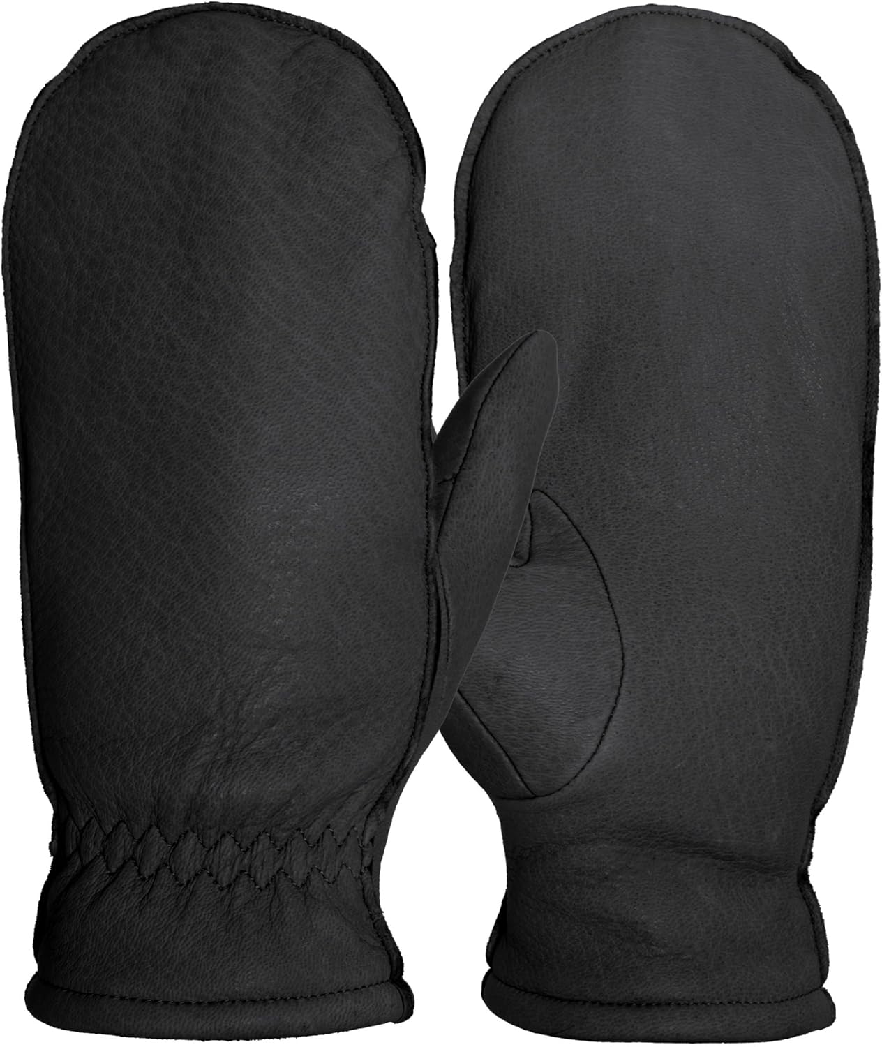 Snowfall Women’s Leather Mittens (Gloves for Winter Driving and Skiing) Fleece-Lined Glittens w/Finger Liners