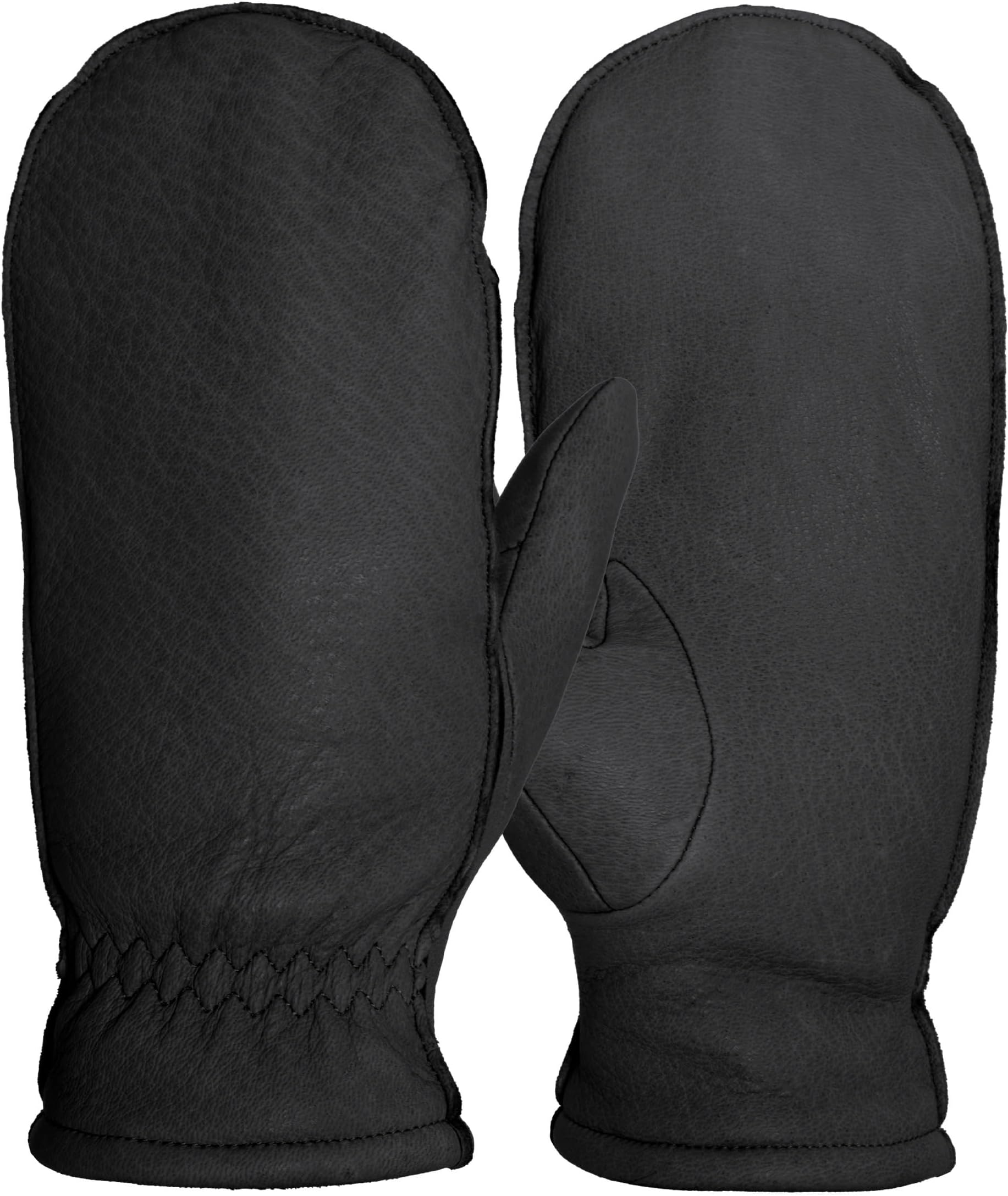 Pratt & Hart Snowfall Women’s Leather Mittens (Gloves for Winter Driving and Skiing) Fleece-Lined Glittens with Finger Liners