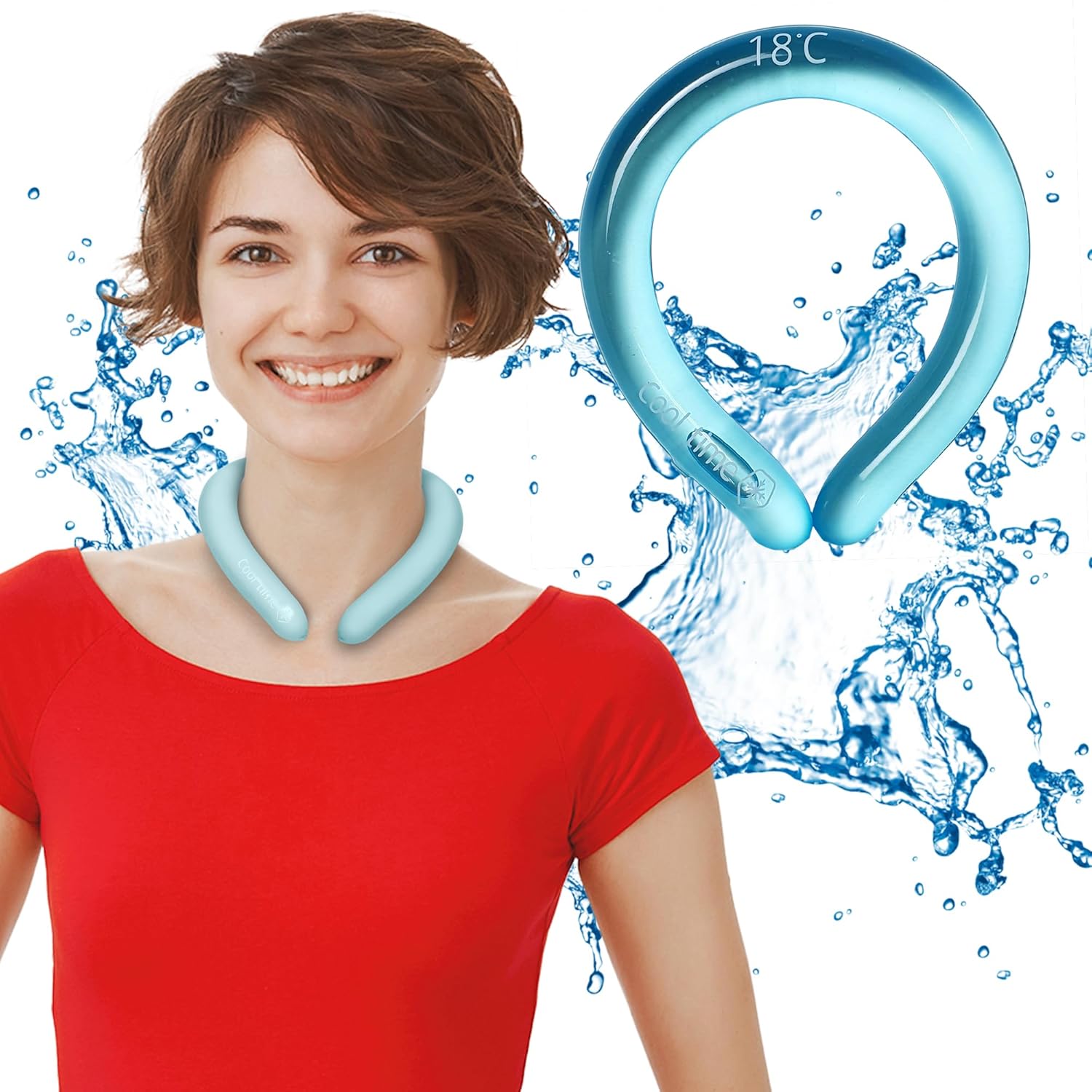 Neck Cooling Tubes - 3 Pack Reusable Gel Ice Packs For Summer Heat & Hot Flash Relief