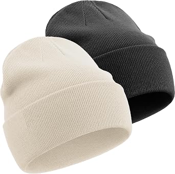 100% Cotton Beanie Hats for Women Men Winter Knit Hats Skull Cap
