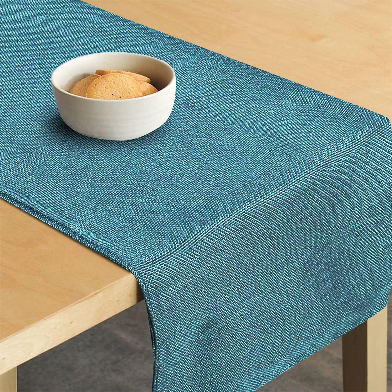 Faburaa Jute Table Linen, Table Runner for Dining Table 4 - 6 Seater 12x72 Inch (Blue)