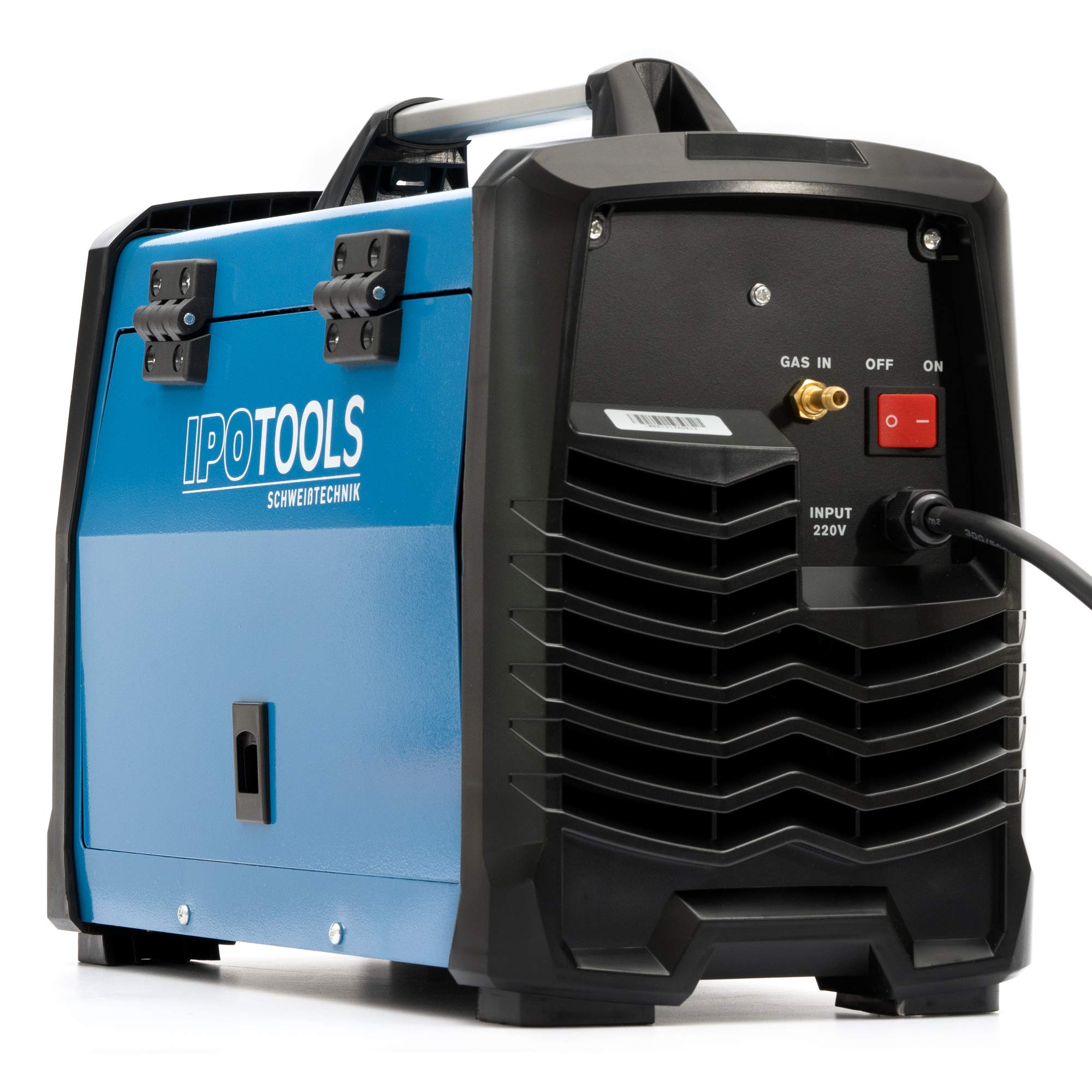 IPOTOOLS MIG-185R Máquina de soldar MIG MAG - Máquina de soldar MIG con 185A 230V IGBT, Máquina de electrodos 3 en 1 MIG Flux MMA, Máquina de soldadura inverter portátil, 7 años de garantía