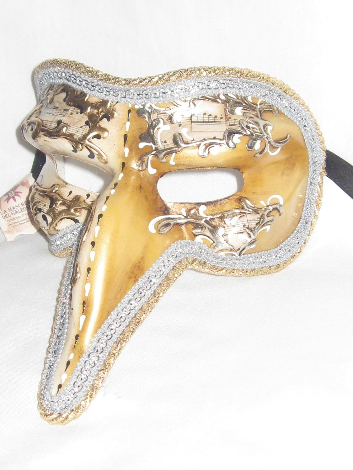 Gold Capitano Night and Day Venetian Mask