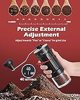 Vista 2 de GCCTXC Manual Coffee Grinder with Ceramic Burr Handheld Hand Crank Espresso Grinder for Coarse Drip Fine Pour Over French Press Small Portable for