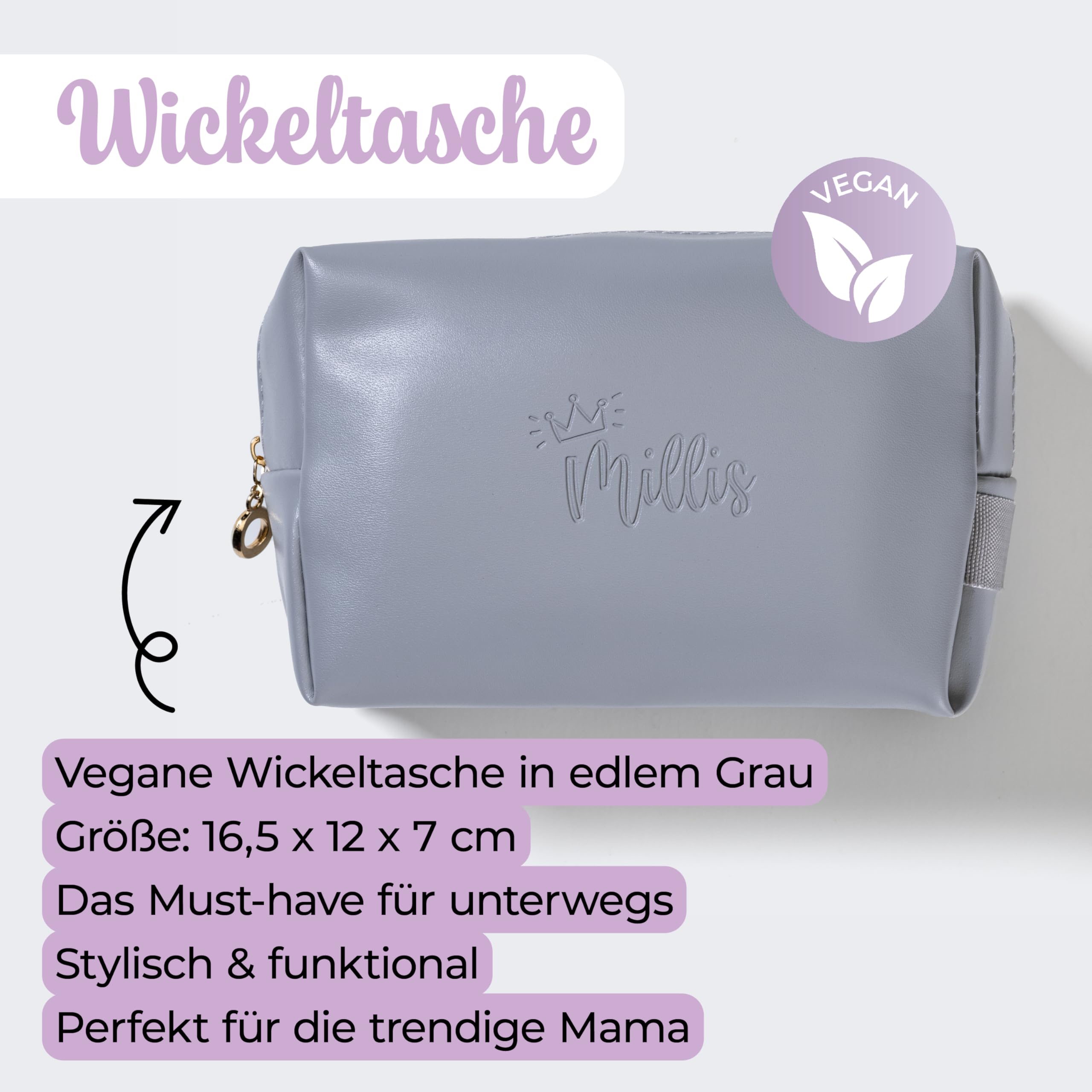 Millis Coffret cadeau bébé 8 pièces avec produits | Cartes de jalons, lingettes humides en bambou Millis & lingettes magiques Millis Bavoir Album de souvenirs, livre de contes de fées, sac à langer et