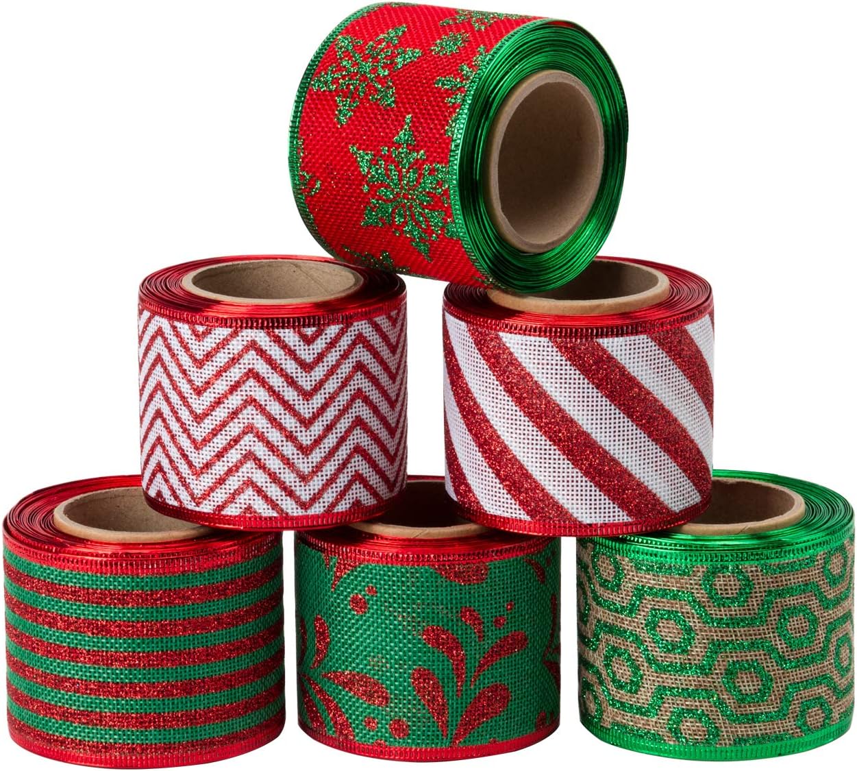 RUSPEPA Christmas Wired Edge Ribbon