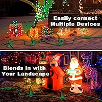 Vista 7 de K KASONIC - Cable de extensión para exteriores de 25 pies, enchufes con 3 salidas espaciados uniformemente, 16/3 SJTW a prueba de inclemencias