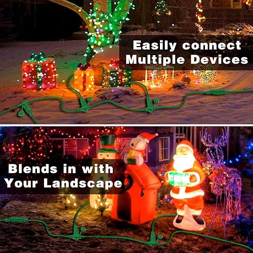 Miniatura 7 de K KASONIC - Cable de extensión para exteriores de 25 pies, enchufes con 3 salidas espaciados uniformemente, 163 SJTW a prueba de inclemencias del