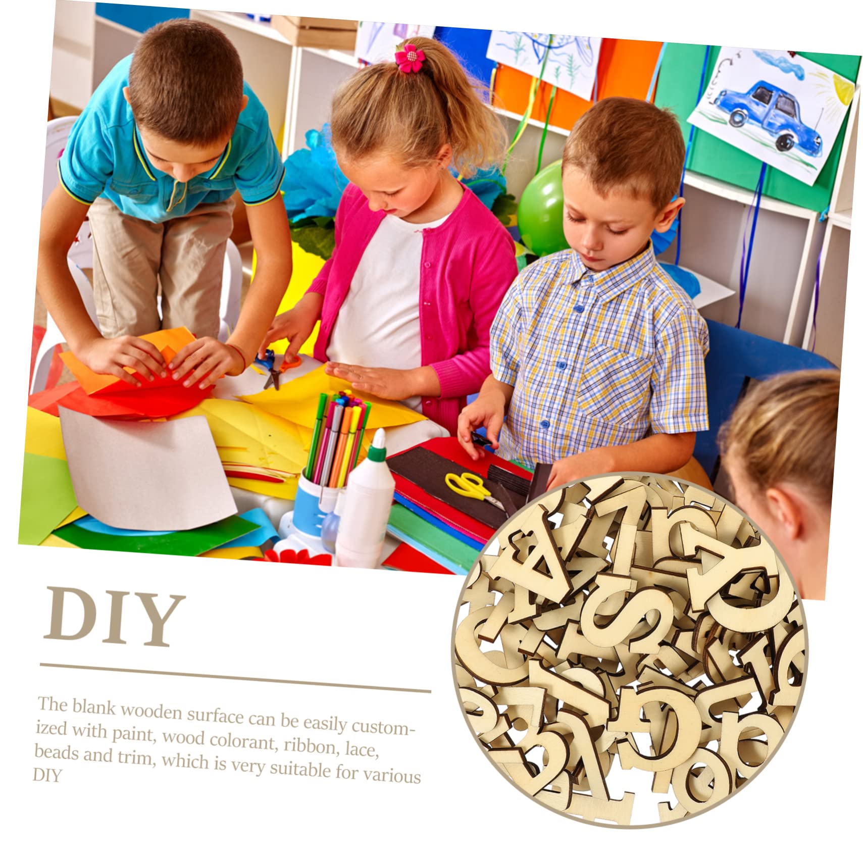 VILLCASE 2sets Wooden Letters Numbers Decor Home Wall Decor Letter Sign 124pcs*2