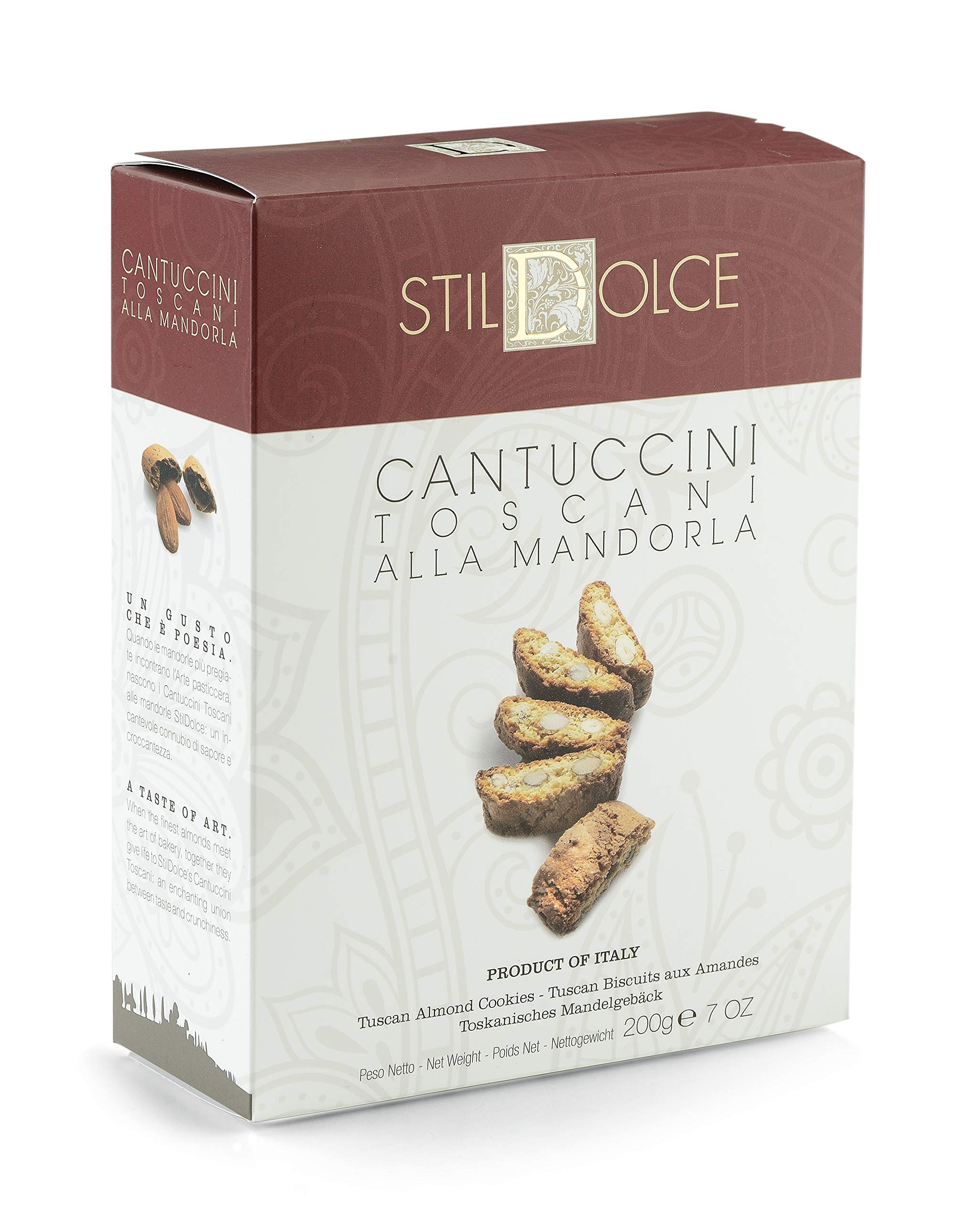 STILDOLCE - Cantuccini Toscani alla Mandorla, Almond Biscotti Artigianali Italiani, 4x200g
