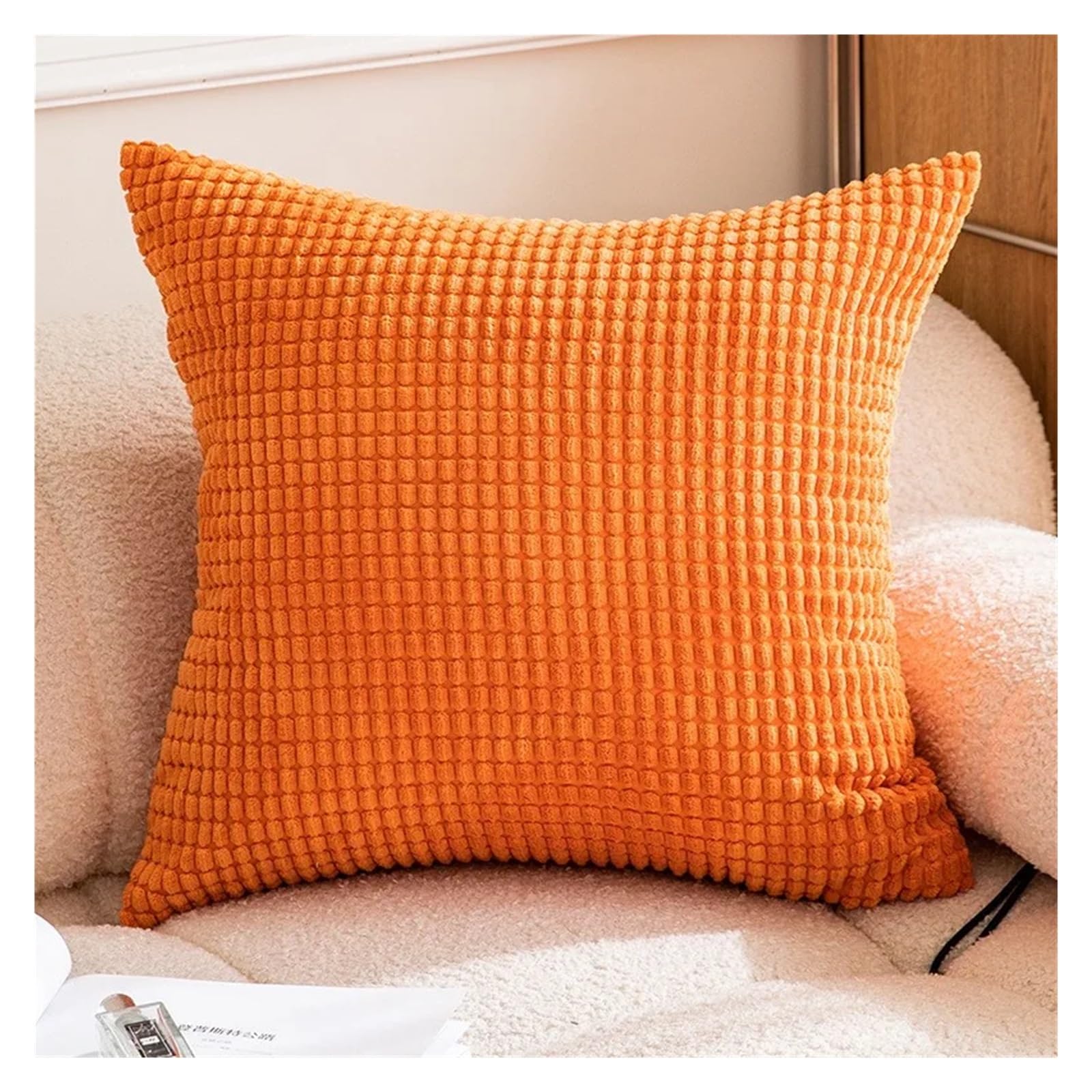 SHBHWS Plush Pillowcase 45/50/55/60/66cm Cushion Cover For Home Living Room Sofa Decoration For Living Room Sofa(ORANGE,30X50cm)