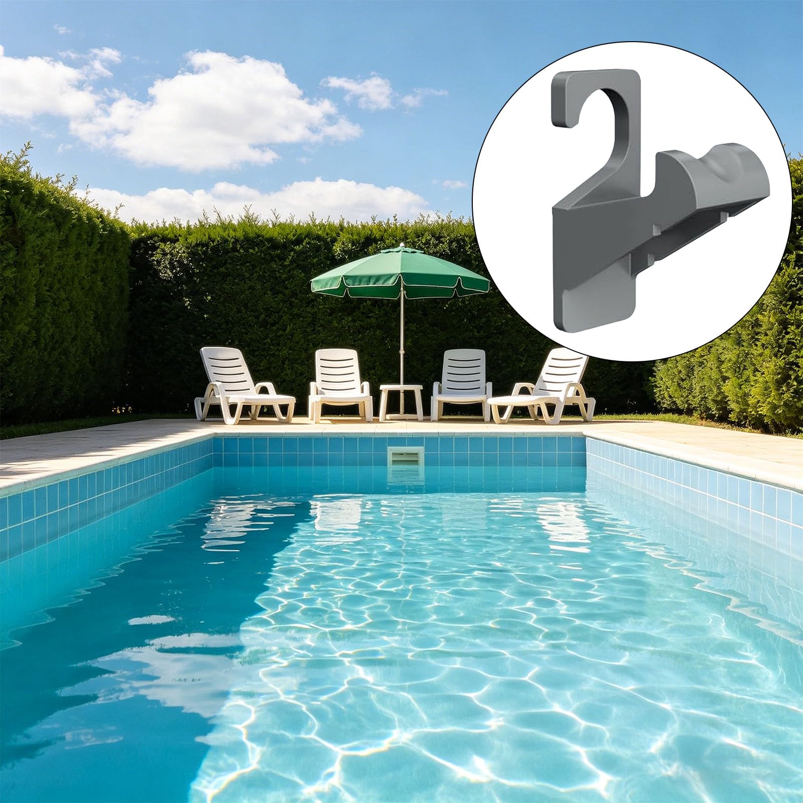 Support de tuyau de piscine peu encombrant pour différents types de