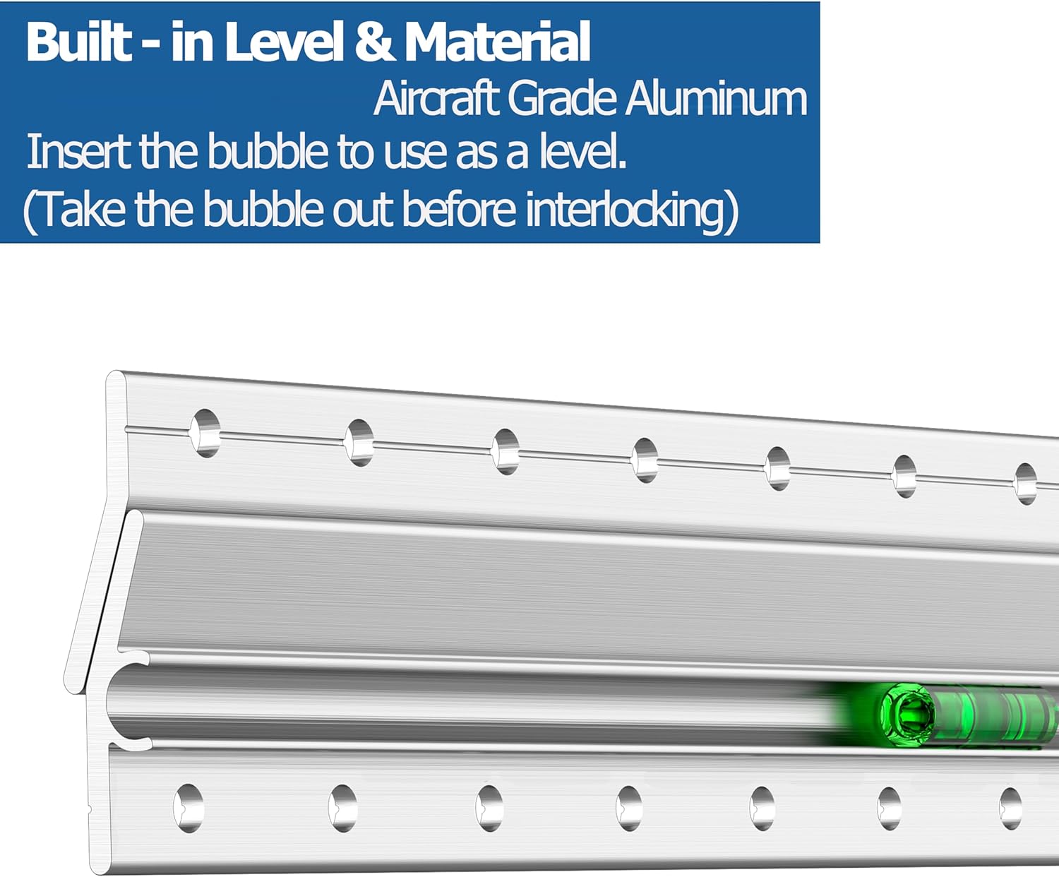 42" French Cleat Mirror & Picture Hangers - Built-in Level 200lb - Alloy Z Bar Cleat Hanger for Hanging Frames, Art, Canvas, Shlef, Cabinets - Secure Wall Mount Interlock Brackets - 1 Pack