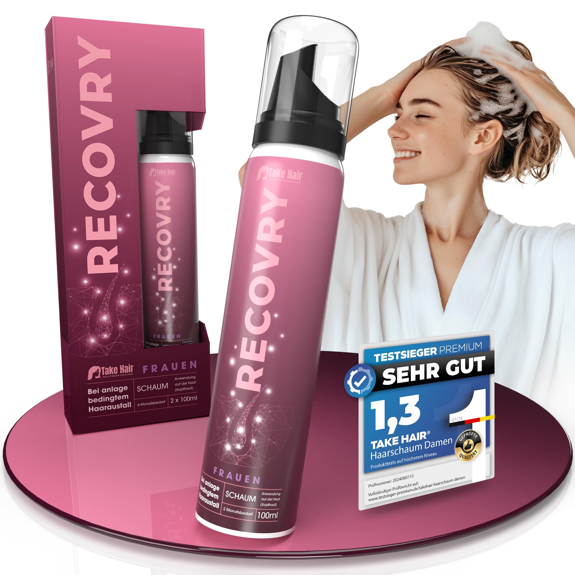 Anti-Haarausfall Schaum für Frauen mit Redensyl® & Procapil® – 4 Monate Vorrat (200 ml) – für volleres, kräftigeres Haar – Panthenol, Ciatonic HA – inkl. Masterclass