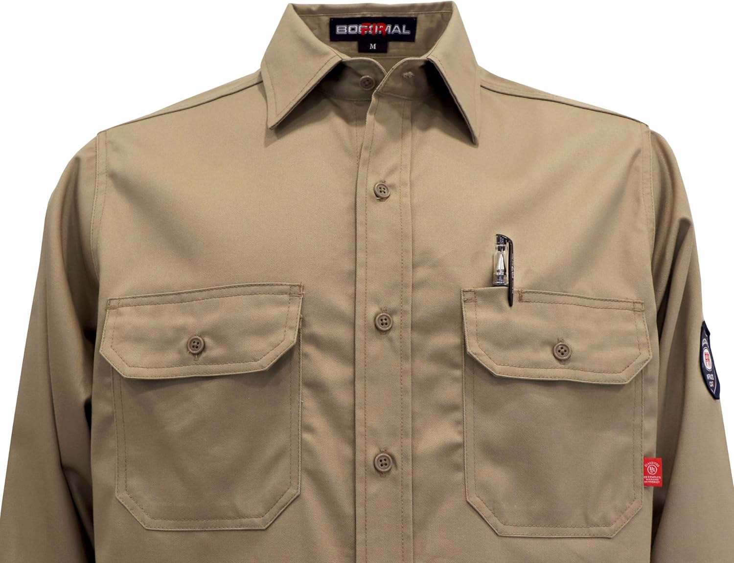 BOCOMAL FR Shirts 6.25oz Lightweight Welding Shirts Flame Resistant Men's Fire Retardant Shirt - Image 4