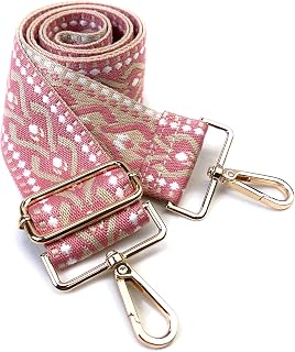 Purse Strap Replacement for Crossbody Bags & Handbags | Premium Webbing with Light Gold Hardware Clip-On Installation Adjustable Length Comfortable Wide Guitar Style Strap