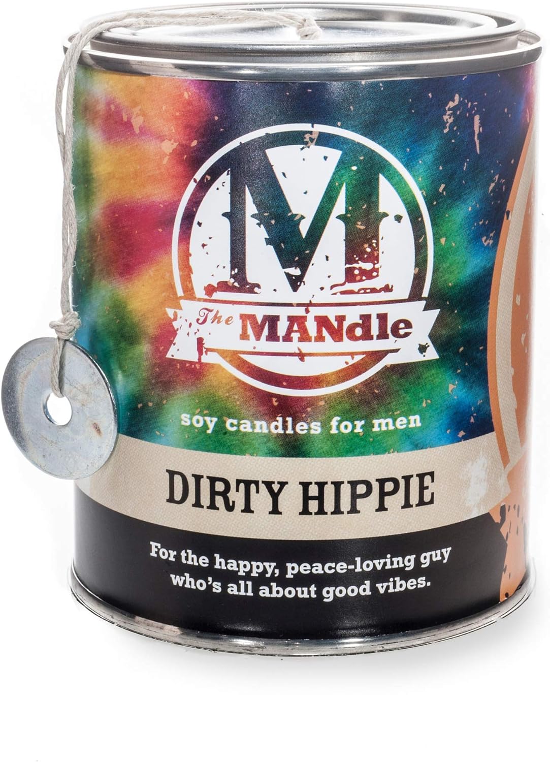 ECO CANDLE CO. The Mandle Soy Candle for Men - Scents of Nag Champa Incense - Dirty Hippie, 15 oz. Paint Can - 100% Soy Wax, No Lead, Hand Poured, Phthalate Free, Made from Midwest Grown Soybeans