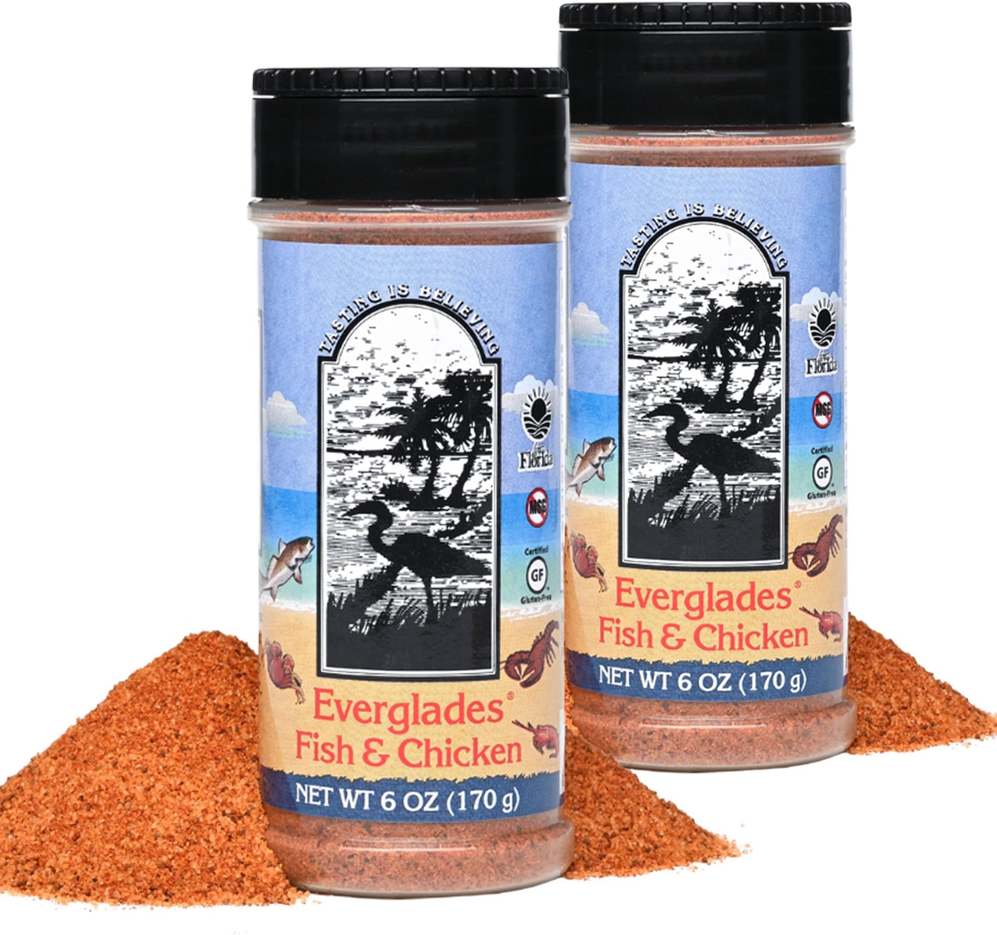 Fish & Chicken Seasoning - for Shrimp, Seafood & Poultry - 6 oz, 2 Pack