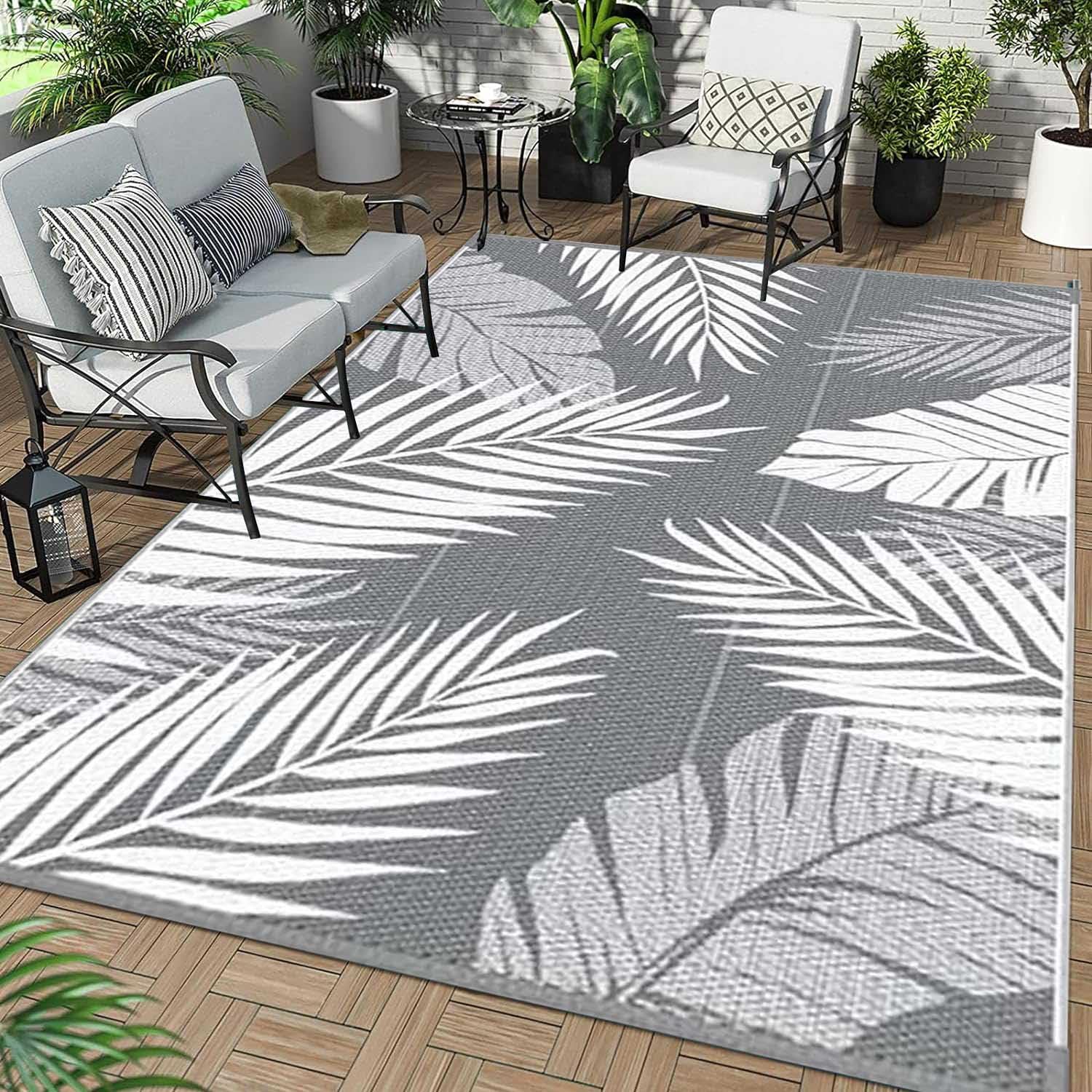 Amazon｜XQKXHZ 屋外用プラスチックストロー ラグ 180x270cm 防水