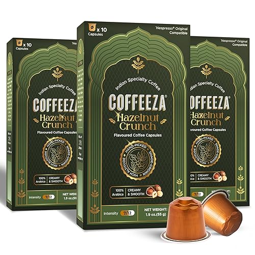 Coffeeza Cápsulas de café expreso, avellana, compatibles con máquinas espresso Nespresso Original Line, tostado medio, intensidad – 7, cápsulas de