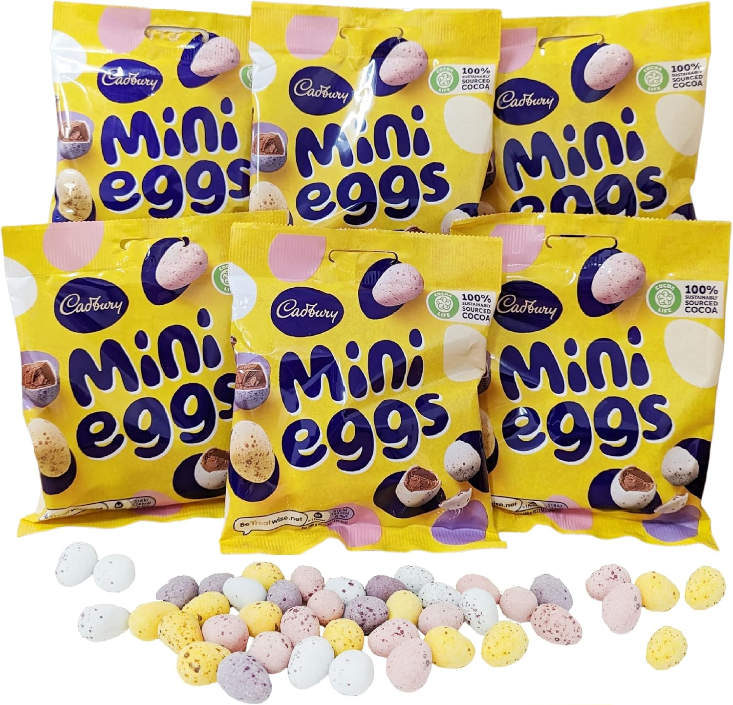 Easter Mini Eggs Chocolate Bulk Pack of 6 x 80g Colourful Crispy