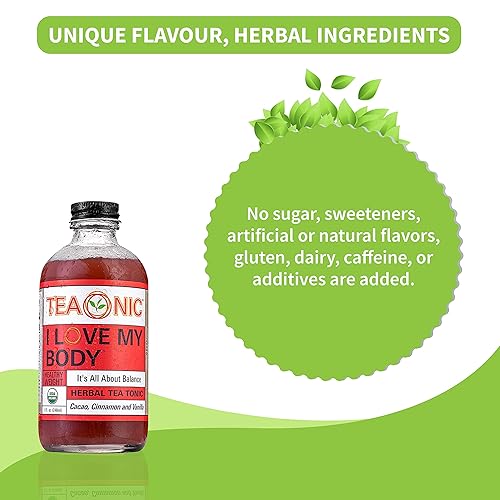 Miniatura 7 de TEAONIC I Love My Body, tónico de té de hierbas, té desintoxicante con canela, cacao y vainilla, té de hibisco, orgánico USDA, sin azúcar, sin