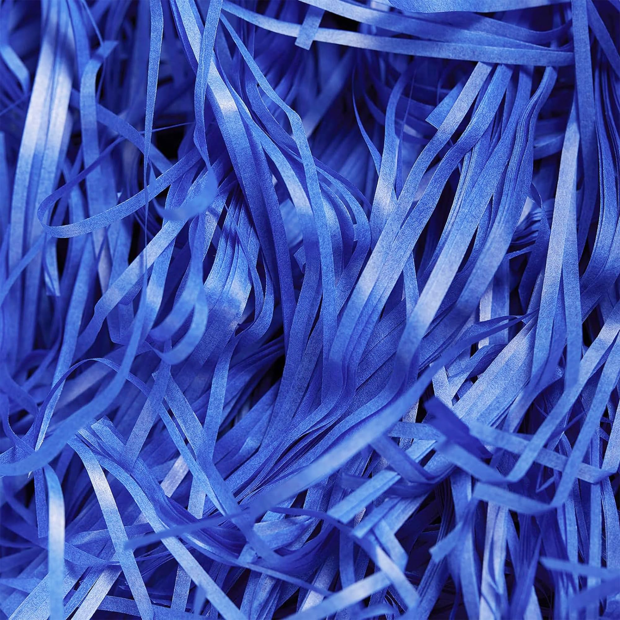 Trimming Shop 200gm Royal Blue Shredded Tissue Paper, Decorative Gift Packaging Hamper Filler, Soft Dust free Paper Shreds for Hampers, Baskets, Boxes Stuffing, Weddings, Birthday & Christmas Wrapping — image 1