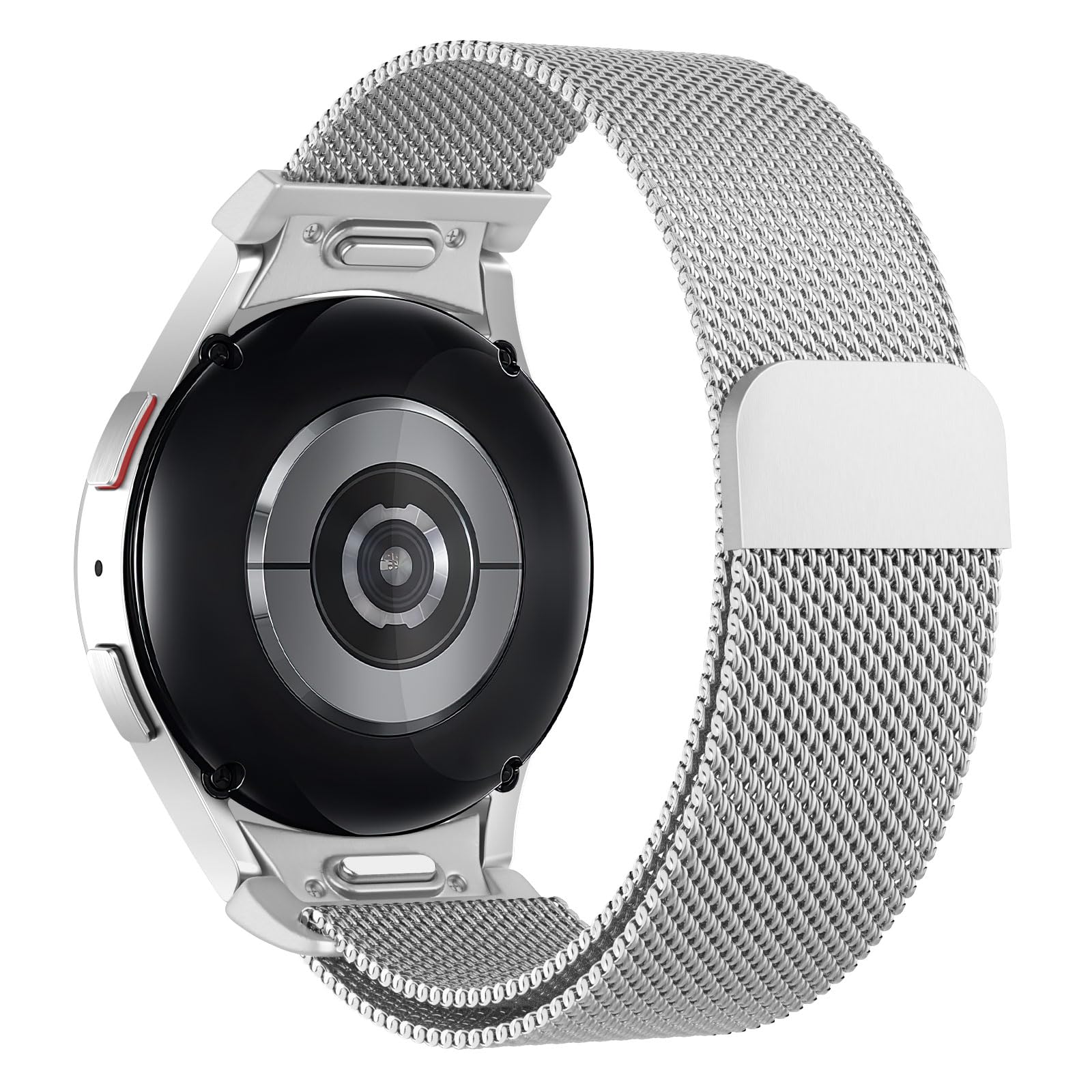 Astorgos One Click No Gap Bands Compatible with Samsung Galaxy Watch 6 5 4 40mm 44mm/6 Classic 43mm 47mm/5 Pro 45mm/4 Classic 42mm 46mm, Magnetic Mesh