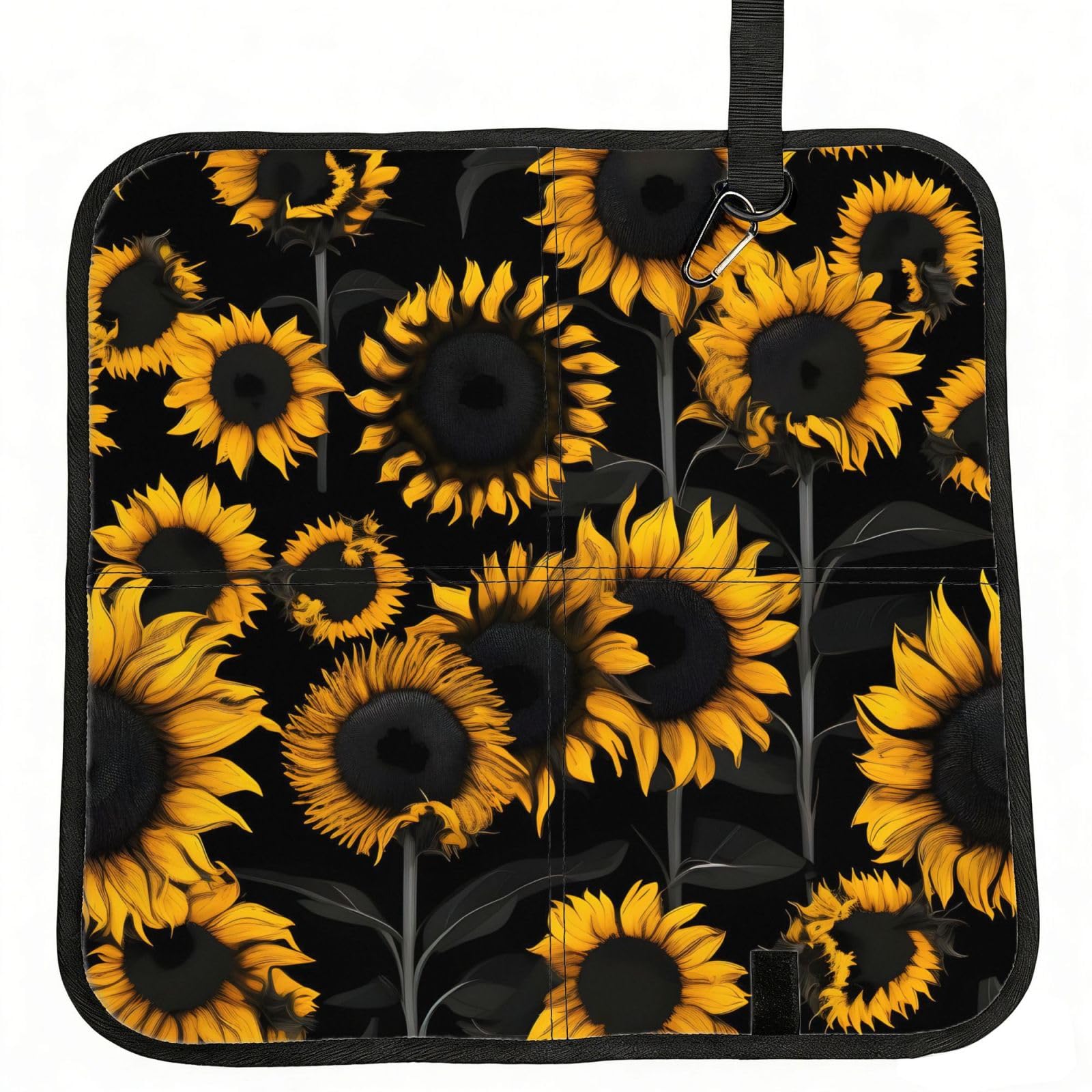 NImongt Sunflower Blooming Flowers Plants Print Portable Chair Pad Foldable Seat Cushion Outdoor Seating Office Picnic Camping