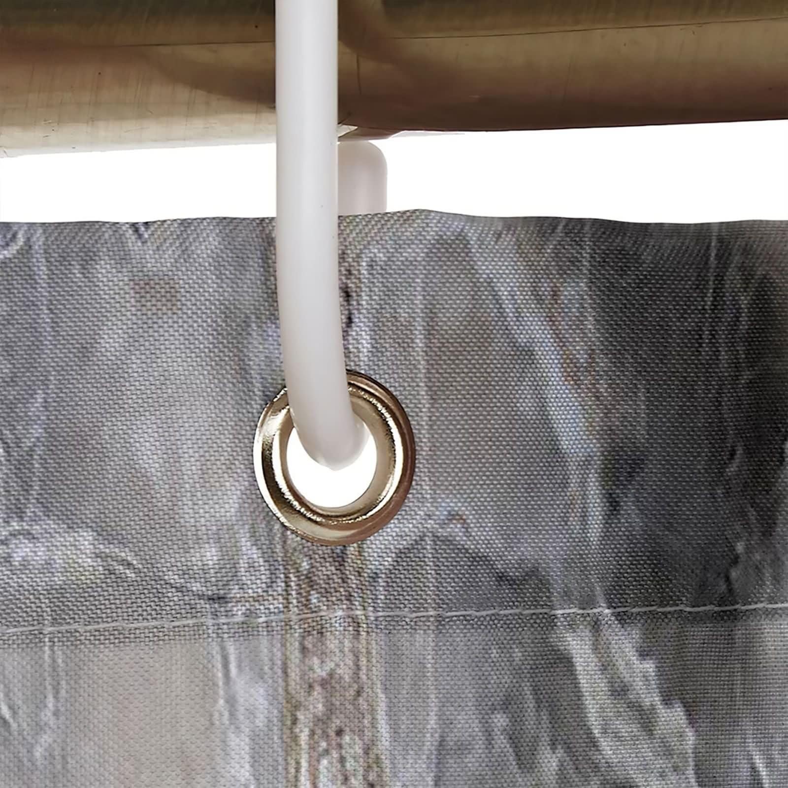 Duschvorhang Marmor-Optik 90x180 Cm – Aus Polyester, Wasserabweisend, Mit Haken