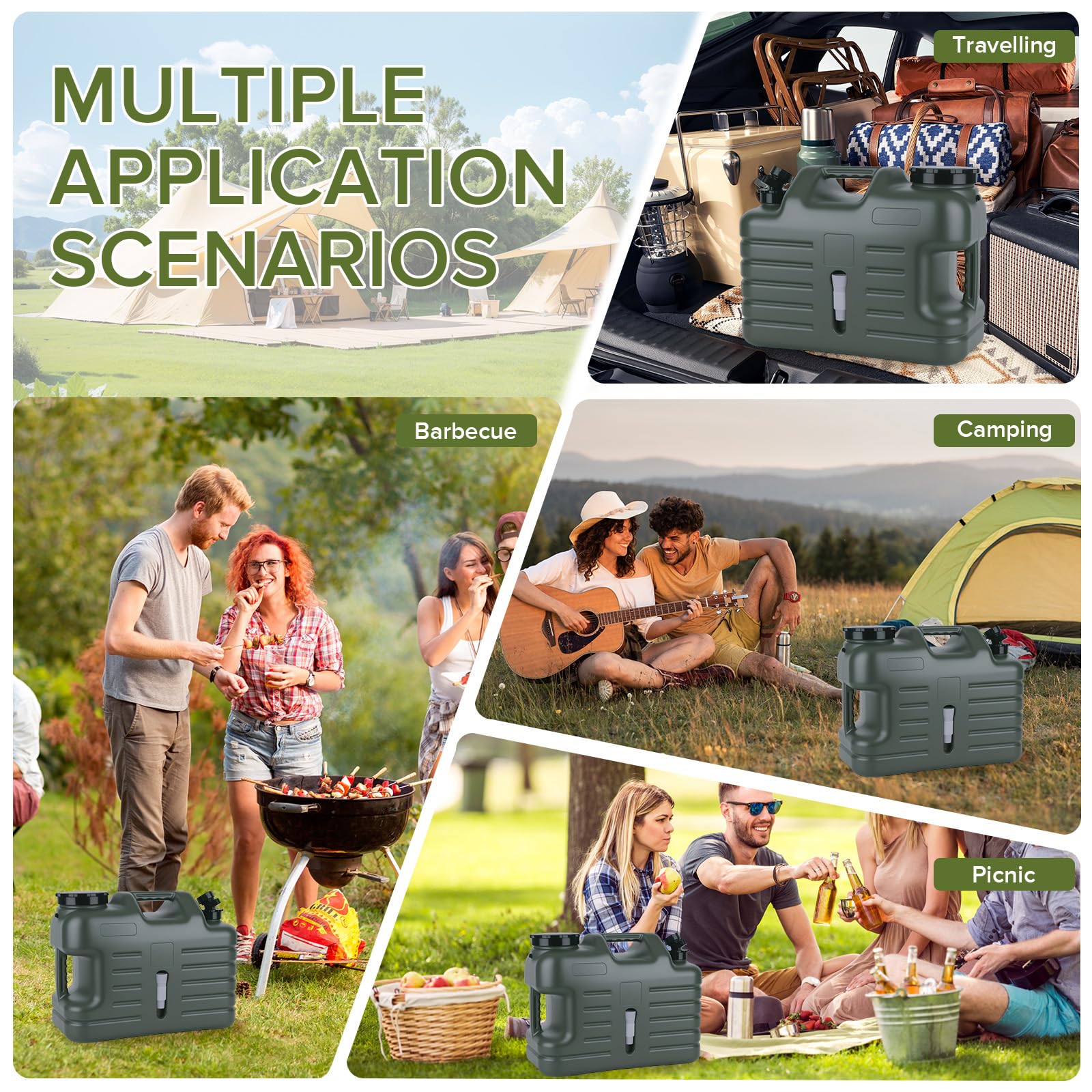 5 Gallonen Camping Wasserkrug mit faltbarer Auto-Pumpe, BPA-frei, auslaufsicher, Camping-Wasserbehälter mit Zapfhahn, Typ-C wiederaufladbar, tragbarer Wasserspeichertank für Wandern, Outdoor & Notfall
