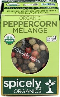 Spicely Organic Peppercorn Melange Whole 0.45 Ounce ecoBox Certified Gluten Free