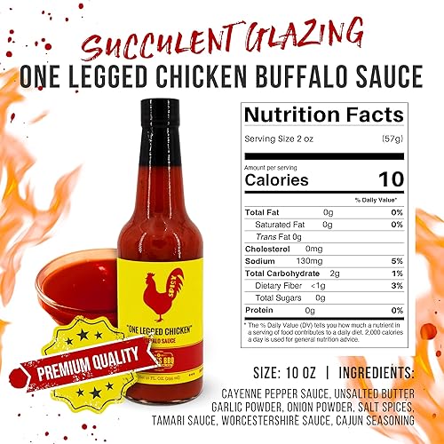Miniatura 6 de Lane's Salsa de ala de búfalo de pollo con una pierna, receta galardonada con salsa de búfalo baja en sodio, delicioso sabor audaz y picante, sin