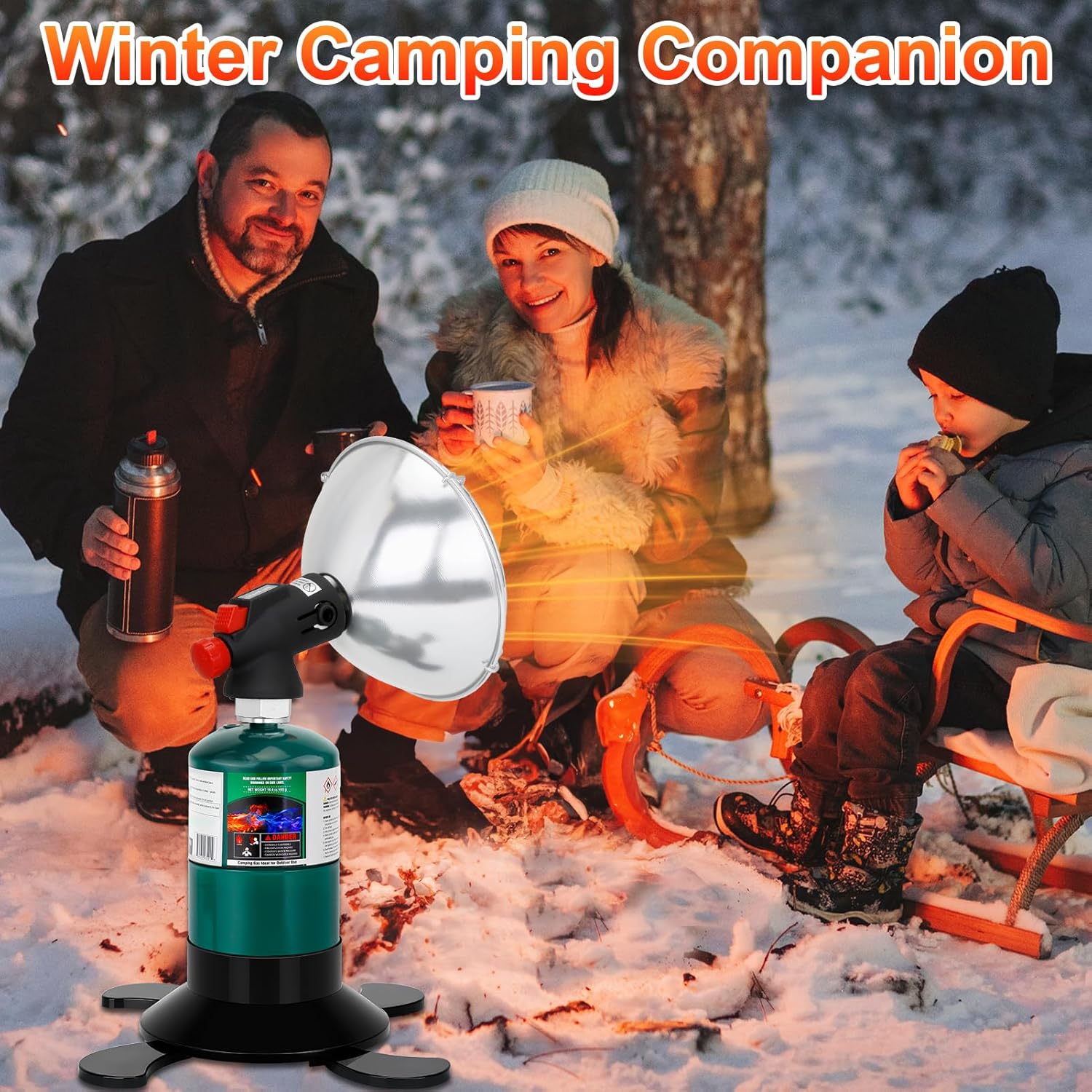 Portable Propane Heater for Camping, Outdoor Space Tent Heater, Cordless Patio Heaters, Control Valve, Foldable Gas Tank Holder, Ideal Garage Hiking Ice Fishing Hunting Buddy