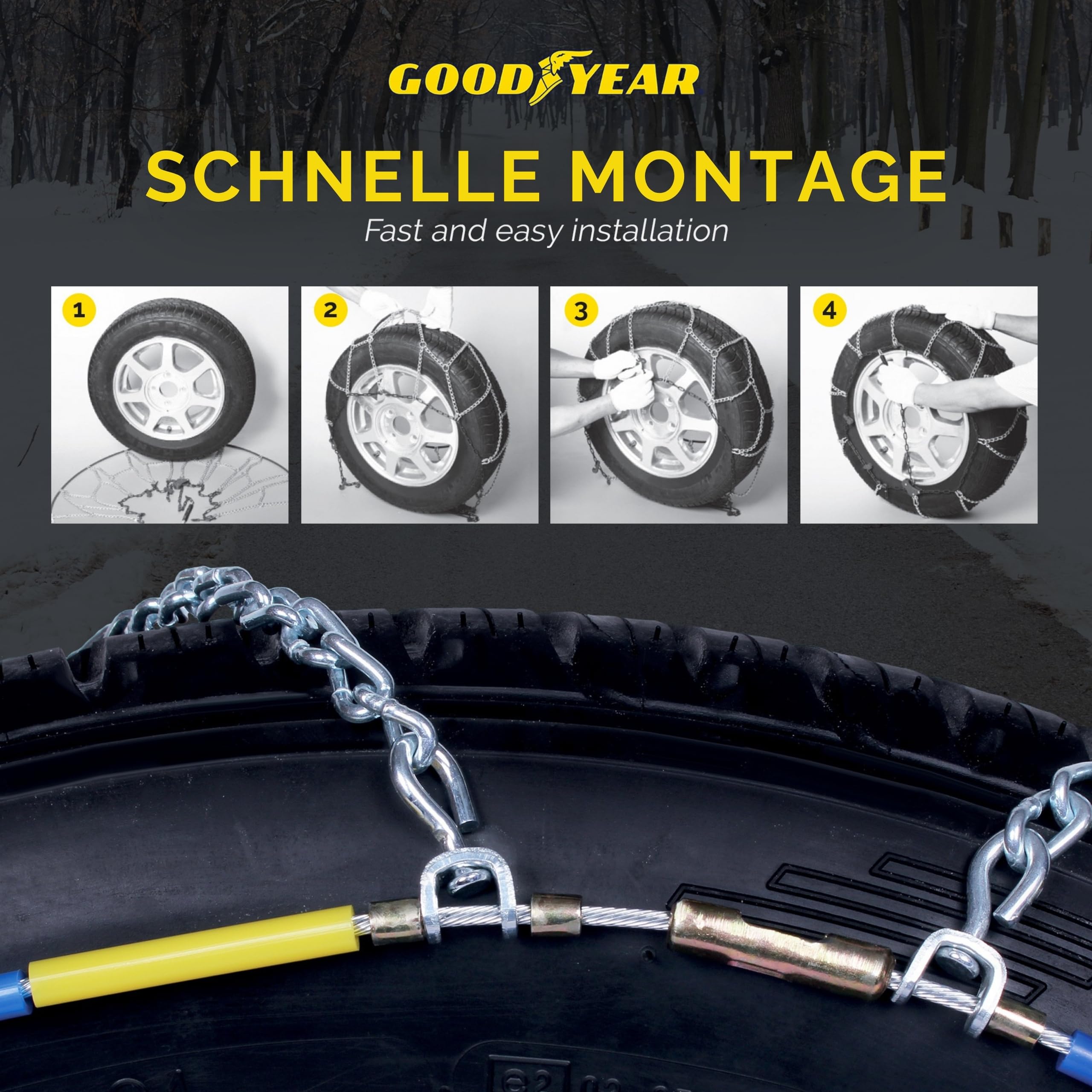 Goodyear 77956 77956 Schneeketten 7 mm für Auto - Größe 110, Größe 110