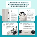 Atlantic Propeller Hardside Carry-On Luggage – with 8 Spinner Wheels and Retractable Handle, Integrated TSA Lock & USB Charging Port, Includes 1 Packing Cube – Pumice Stone
