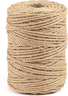JIUXQT 394Ft 5mm Jute Twine Natural Hemp Rope Heavy Duty Jute Rope for DIY Arts Crafts Gardening Wedding Bundling Home Decorating Cat Scratching Post