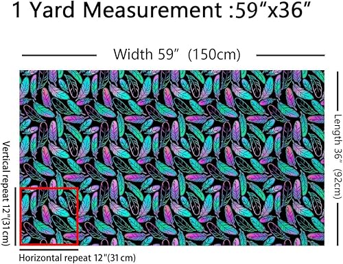 Miniatura 2 de jejeloiu The Yard, tela de tapicería con estampado de plumas de pájaro de ensueño para sillas, sofá, tela de lujo púrpura verde azulado para