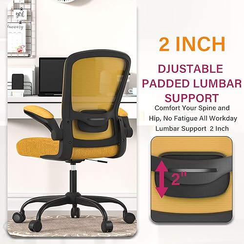 Miniatura 6 de Mimoglad BIFMA - Silla de oficina ergonómica con soporte lumbar ajustable, silla de computadora de malla de respaldo alto con reposabrazos