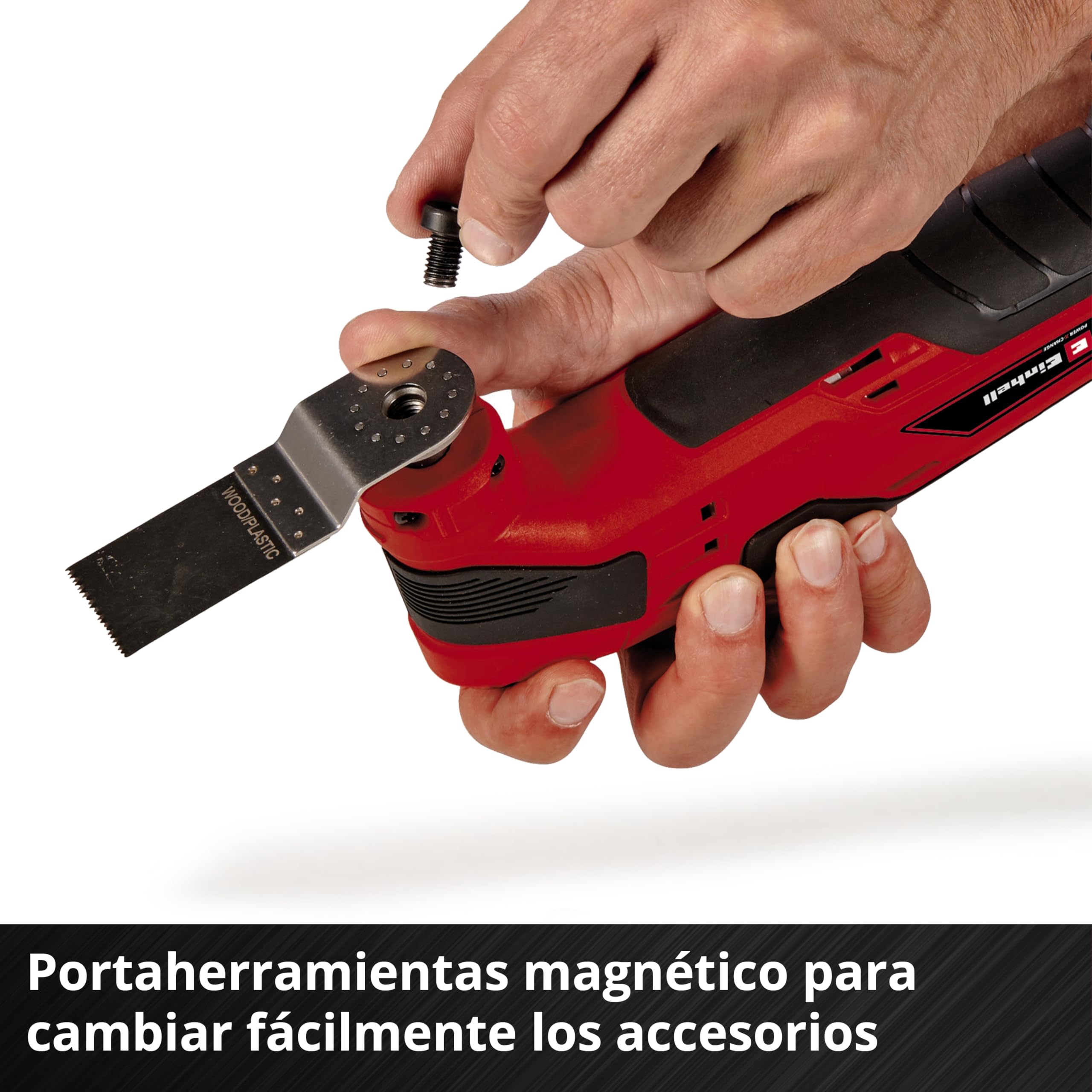 Einhell Herramienta multifunción a batería fijación de herramienta magnética, electrónica de velocidad, accesorios incluidos