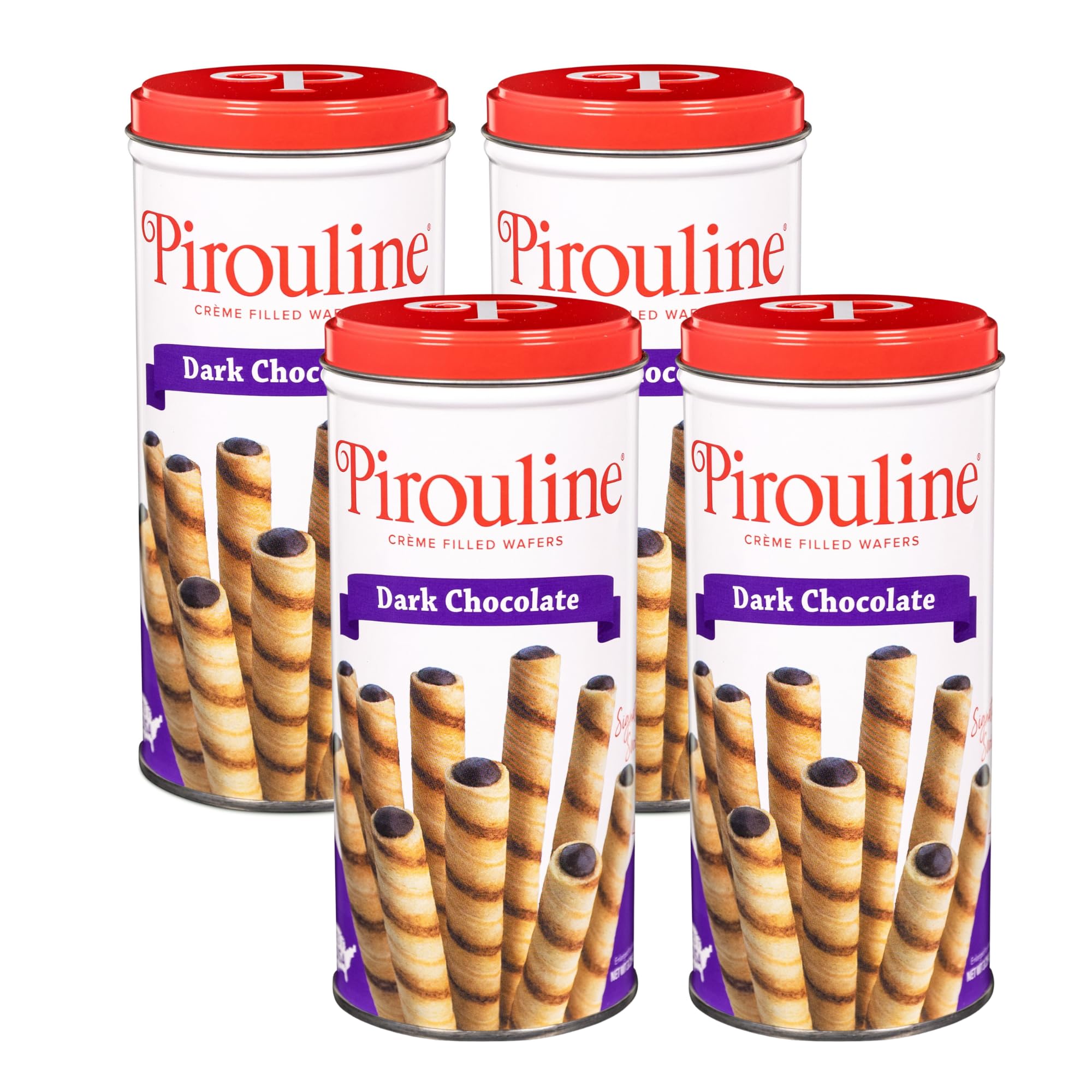 Pirouline Rolled Wafers – Dark Chocolate – Rolled Wafer Sticks, Crème Filled Wafers, Rolled Cookies for Coffee, Tea, Ice Cream, Snacks, Parties, Gifts