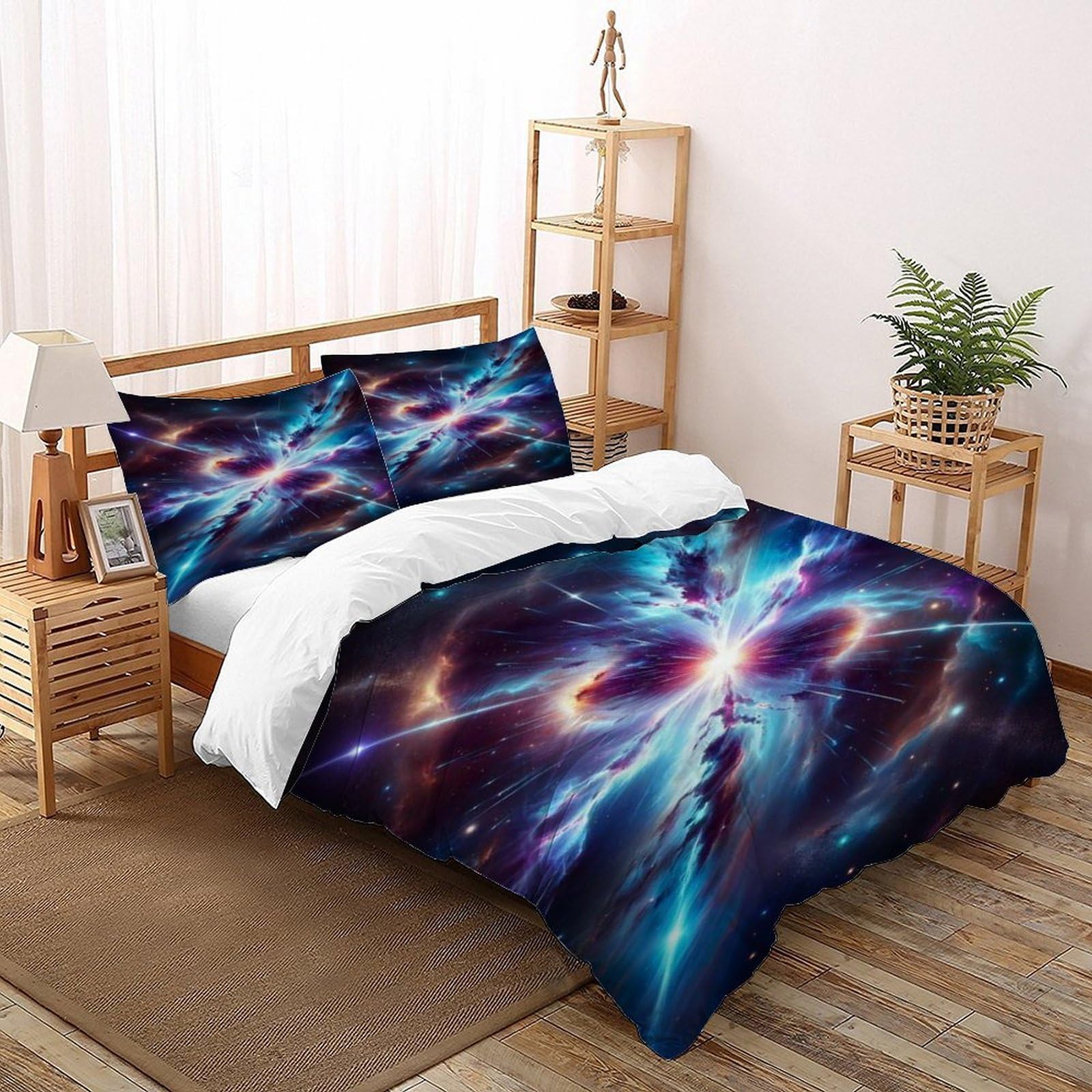 Housse de couette éruption de nébuleuse anti-décoloration en microfibre respirante 200x200cm